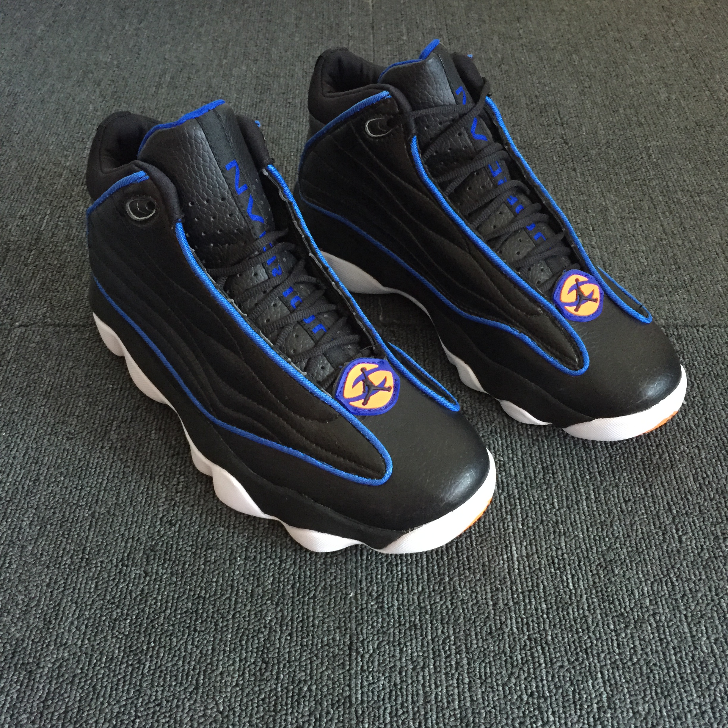 Air Jordan Pro Strong Black Blue Shoes - Click Image to Close